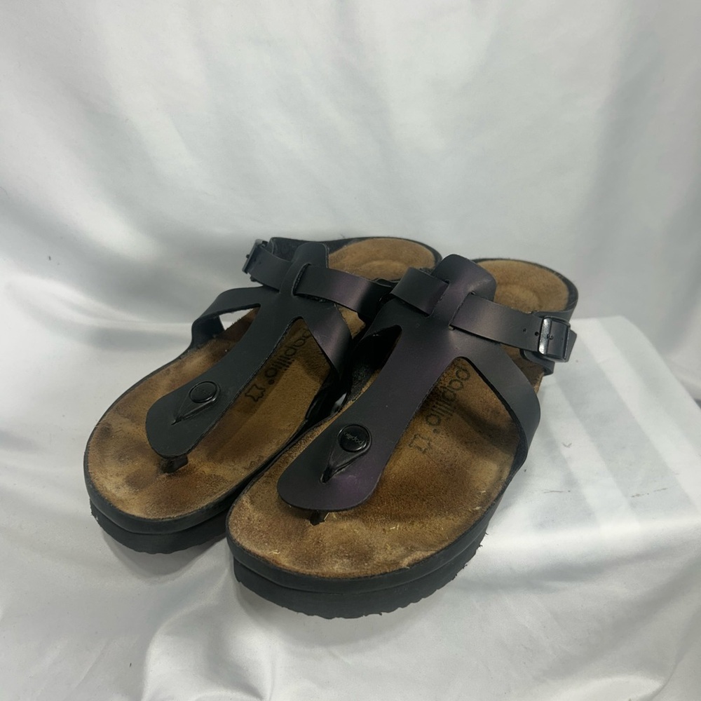 Papillio Dark Brown/purple and Black Sandals